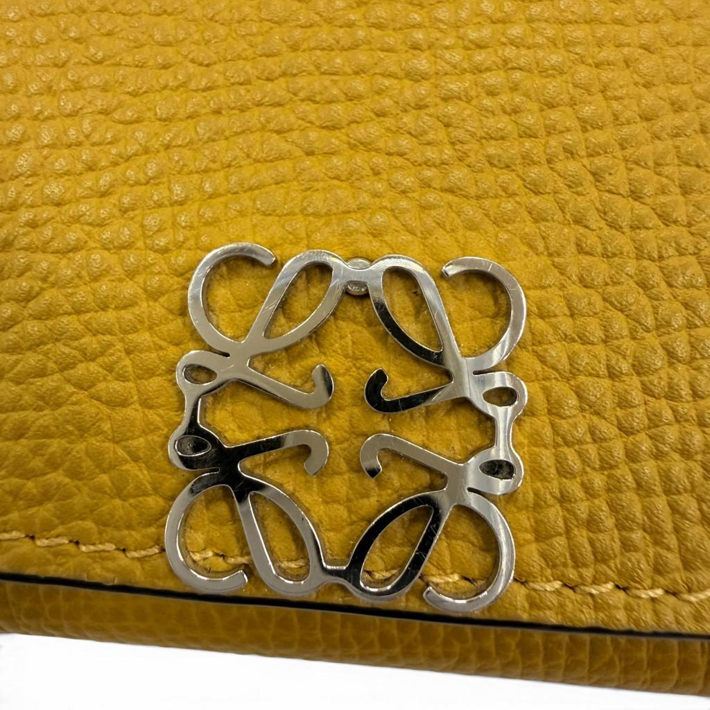 Great LOEWE Tri-fold Wallet Anagram Trifold Wallet Compact Wallet Brown Used