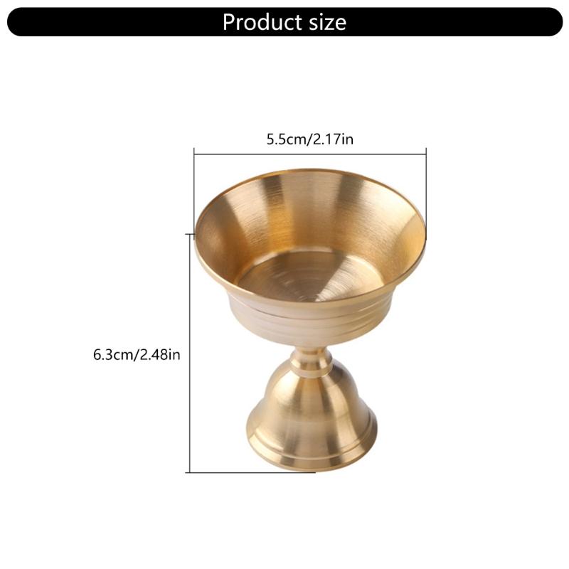 Butter Lamp Holder Brass Cup Tealight Candle Holder Tibetan Oil Lamp Buddhist Altar Supplies Candlestick Table Decors