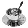 180ml Insulated Coffee Cup Set 304 Stainless Steel Double Walled Mugs Tea Cup with Saucer Spoon