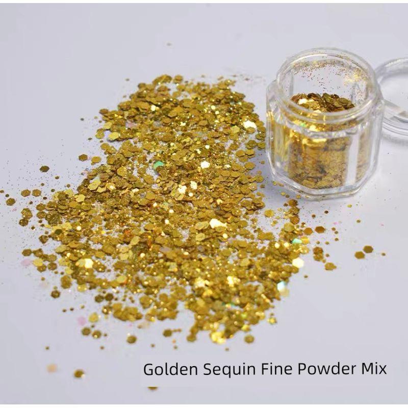 

Макияж принцессы Сию Золотая наклейка на лицо Украшение Звезда Полая Луна Стразы Женский уголок глаза Украшение лица Наклейки для ногтей Golden Sequin + fine glitter mixed in a bottle