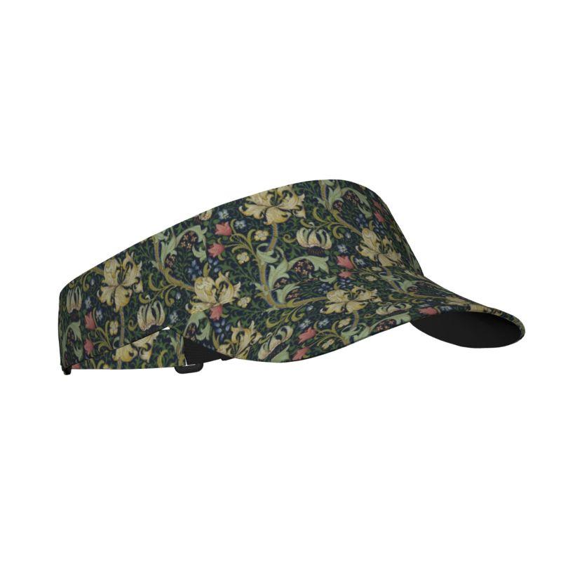 

William Morris Print Sports Sunscreen Visor Hats Adjustable Lightweight Cooling Empty Top Visor Hat for Running Hiking Camping