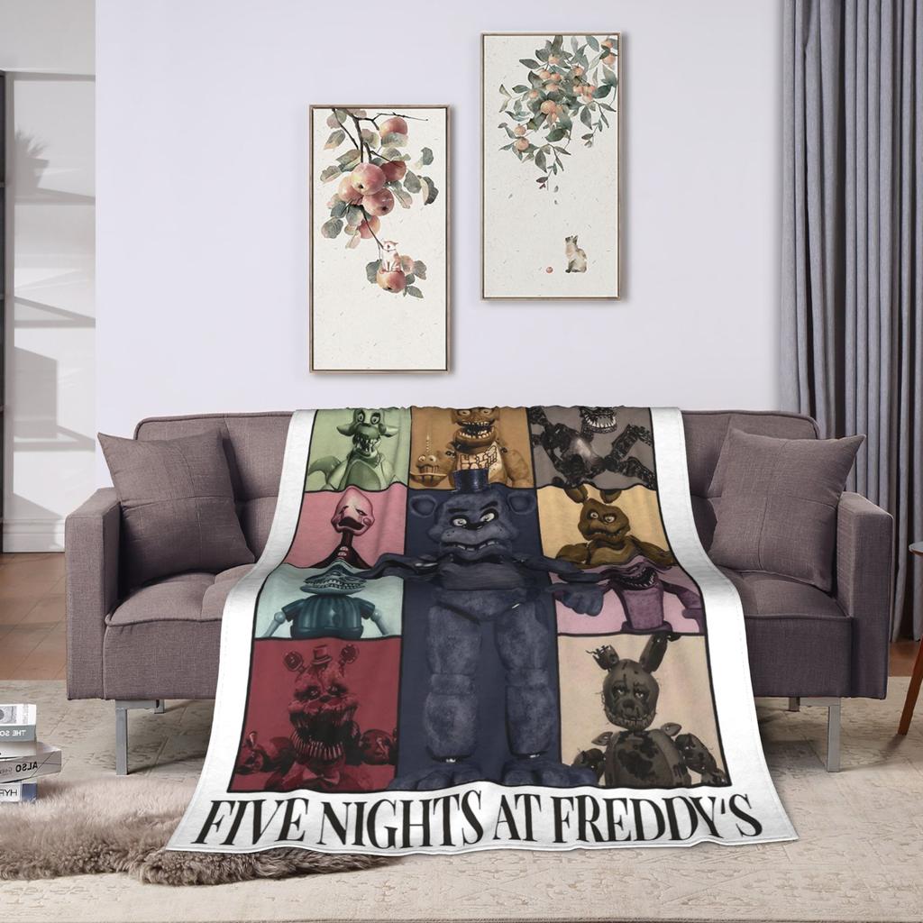 FNAF At Freddys Blanket Fleece Spring Autumn Multi-function Ultra-Soft Throw Blanket for Sofa Travel Bedding Throws