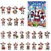 Collectible Christmas Figurines for Enthusiasts Cow Ornament Advent Calendar 2026, 24 Days 2D Acrylic Hanging Pendant Portable Decorations Home