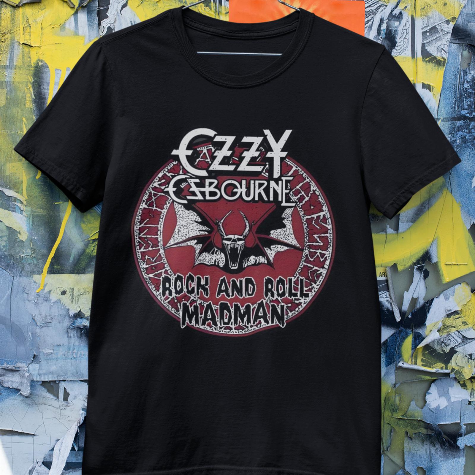 Ozzy Osbourne Rock and Roll Madman Graphic T-Shirt Black Band Tee L