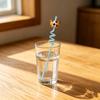 2Pcs Soccer Theme Spiral Straws, PET Reusable Curved Drinking Straws with Football Charm, World Mug Party Beverage Decor