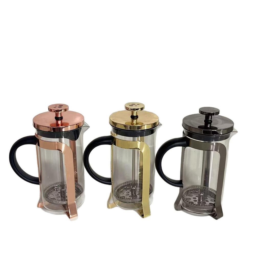 Heat-Resistant French Press Coffee Maker with Stainless Steel Filter & Bamboo Tea Infuser