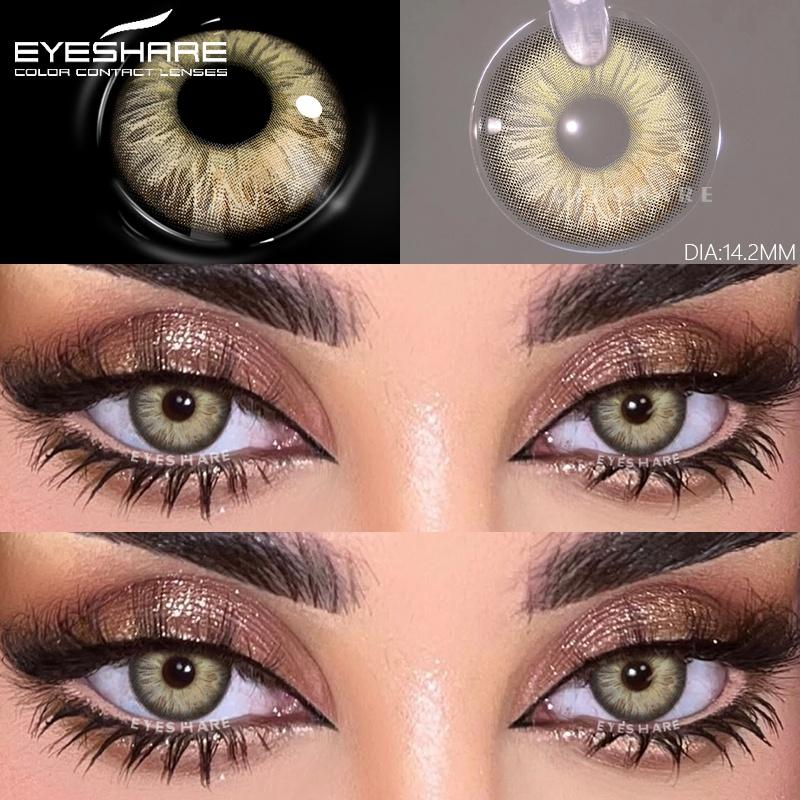 

1 пара серых контактных линз для глаз, натуральные голубые линзы для глаз, цветные зеленые линзы для глаз, косметические линзы для годового использования