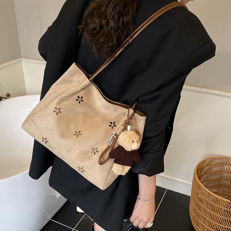 Suede Bag Women's 2025 New High-end Retro Underarm Bag Commuter Tote Bag Large-capacity Shoulder Bag