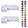 Solid Color Sofa Covers for Living Room Elastic Corner Couch Cover L Shaped Chaise Longue Slipcovers Chair Protector Home Decor