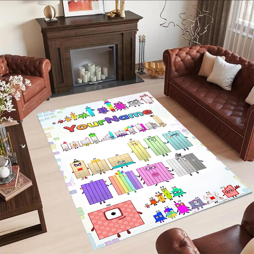 Numberblocks Customized Name Area Rug Design for Game Room Balcony Dormitory Study room Antislip Carpet Office home decor Wedding Party Gift