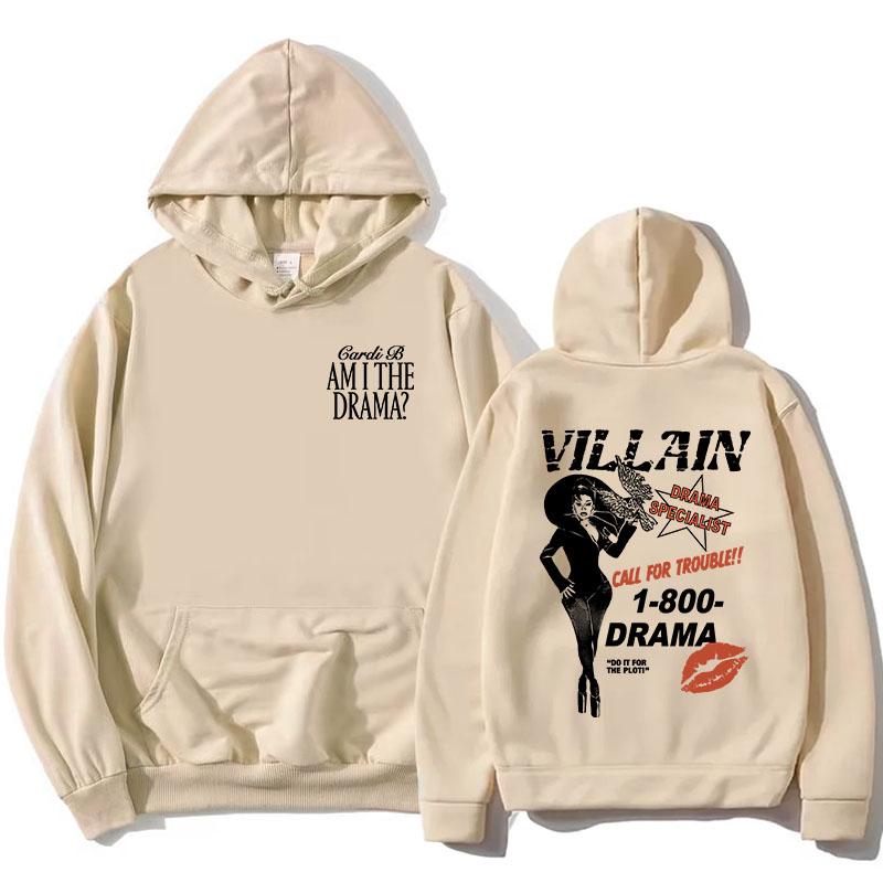 Cardi B JSEM DRAMA Mikiny 2025 Album Grafický Potisk Mikiny Móda Dlouhý Rukáv Dámské Pulovry Streetwear Unisex Top
