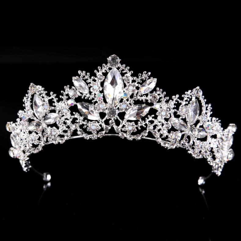 Luxury Baroque Gold Color Bride Crystal AB Hairbands Rhinestone Pageant Bridal Tiaras Crowns Wedding Hair Accessories