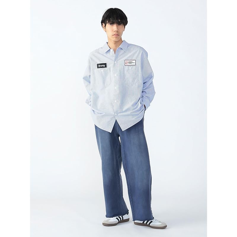 [Beams Heart] Pants GMS Wide Straight Cotton Urake Men's NAVY S