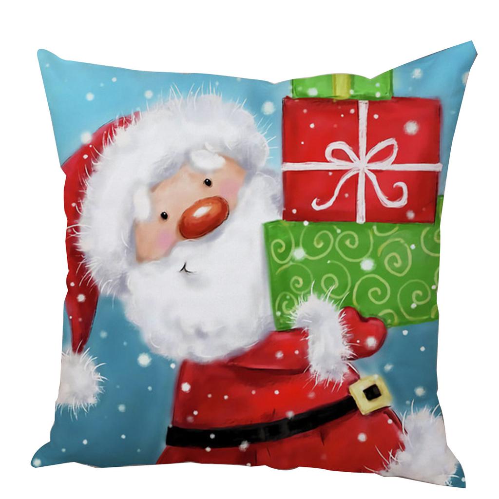 Kissenbezug Weihnachtsmann Kissenbezug Dekoration Niedlicher Cartoon Schneemann Kissenbezug Zuhause Sofa Lendenwirbelstütze Stickerei