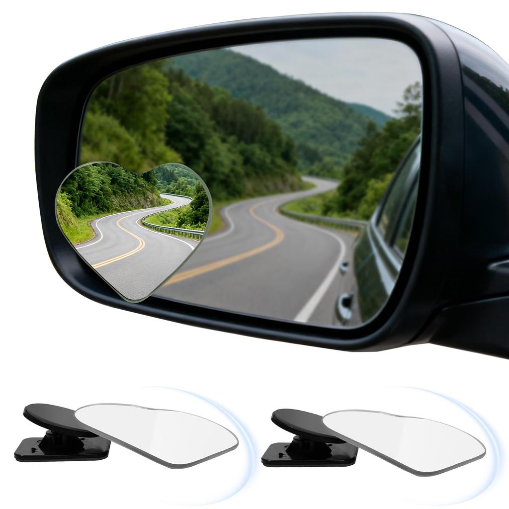Qasim Car Auxiliary Mirror, 2 Pieces Blind Spot Magnifying View Sub-Mirror, Safe Driving Car