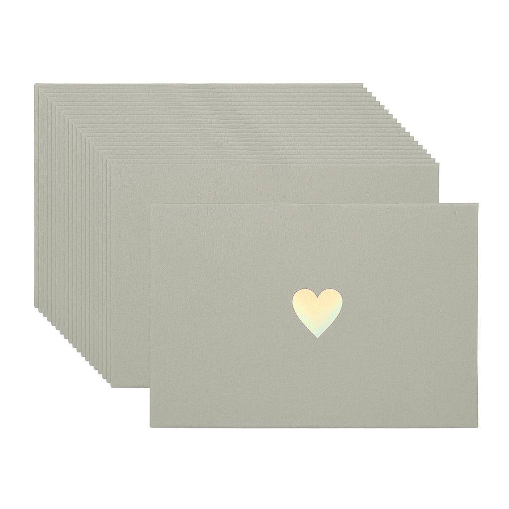20Pcs/Set Mini Card Envelopes Pearlescent Paper Envelopes Business Greeting Cards Holder with Heart Pattern for Birthday Wedding