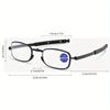 1.5 2.0 2.5 Faltbare Teleskop-Alterssichtbrille Tragbare Tasche Blaulichtfilterbrille Lesebrille Herren Neutral