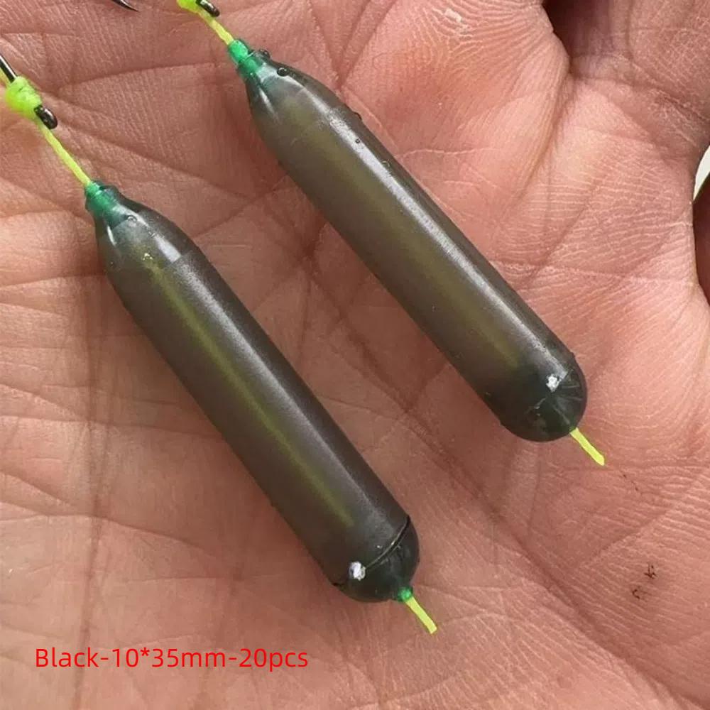 

30 шт. 2 розміри Рибальські волосяні повідці Гачок плаваючий Проти дна рибальське приладдя Рибальське спорядження Floating Tube-10*35mm-20pcs