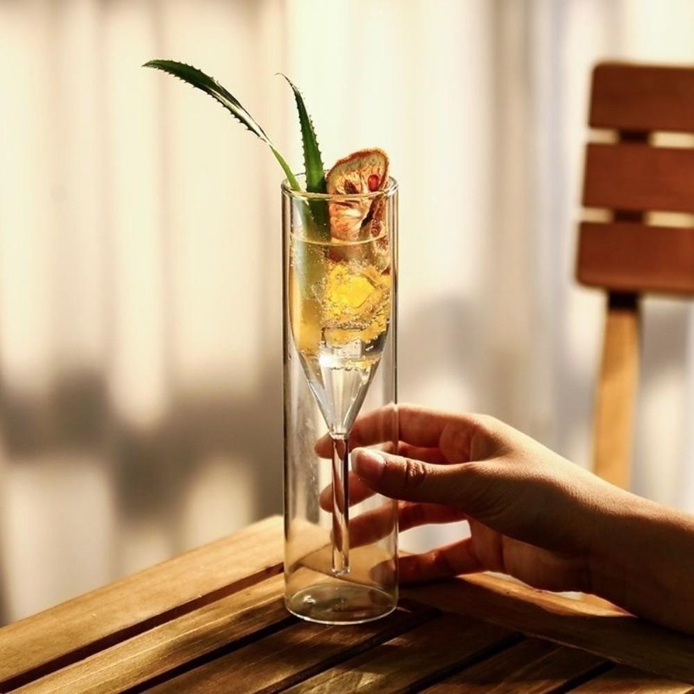 Shatter-Resistant Champagne Glasses Double Wall Bubble Wine Cup Bar Tool Wine Glass Bar Restaurant