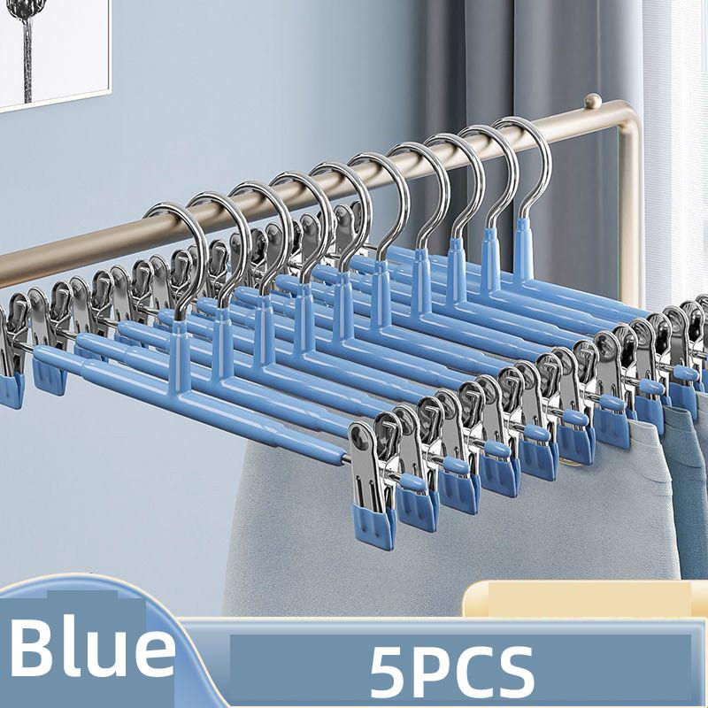 

Вешалка для брюк, бытовая бесшовная вешалка для одежды из нержавеющей стали, юбка Jk, нижнее белье, многофункциональное устройство для сушки воздухом, зажим для брюк с защитой от скольжения 5 pcs