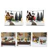 Rotating Holiday Music Boxes Featurings Warm LED Light And Resins Construction For Family Gatherings