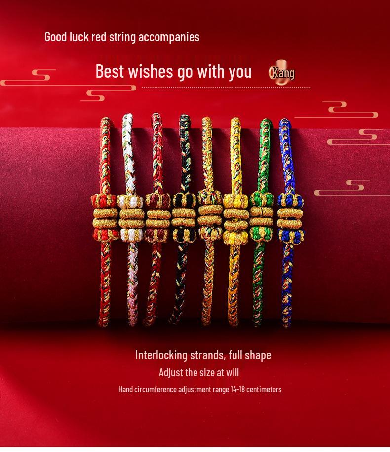 2025 Year of the Snake Zodiac Bracelet: Red String with Pig, Tiger, Monkey, Dragon, Benming Buddha & Tai Sui Charms