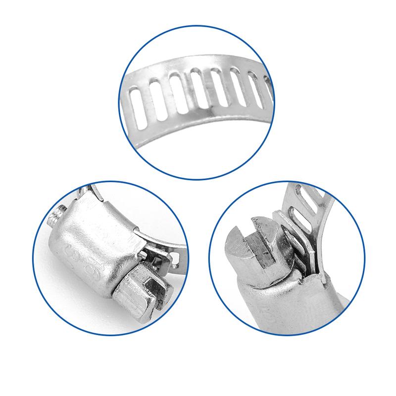 64pcs Hose Clamp Assortment Kit Adjustable 8-38Mm Worm Gear Hose Clip Set Fuel Hose Clamp For Cars, Trucks  Suvs, Water Pipe