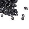 200PCSBag Silicone Lined Micro Hair Feather Extension Link Rings Loops Beads(200PCS Black)