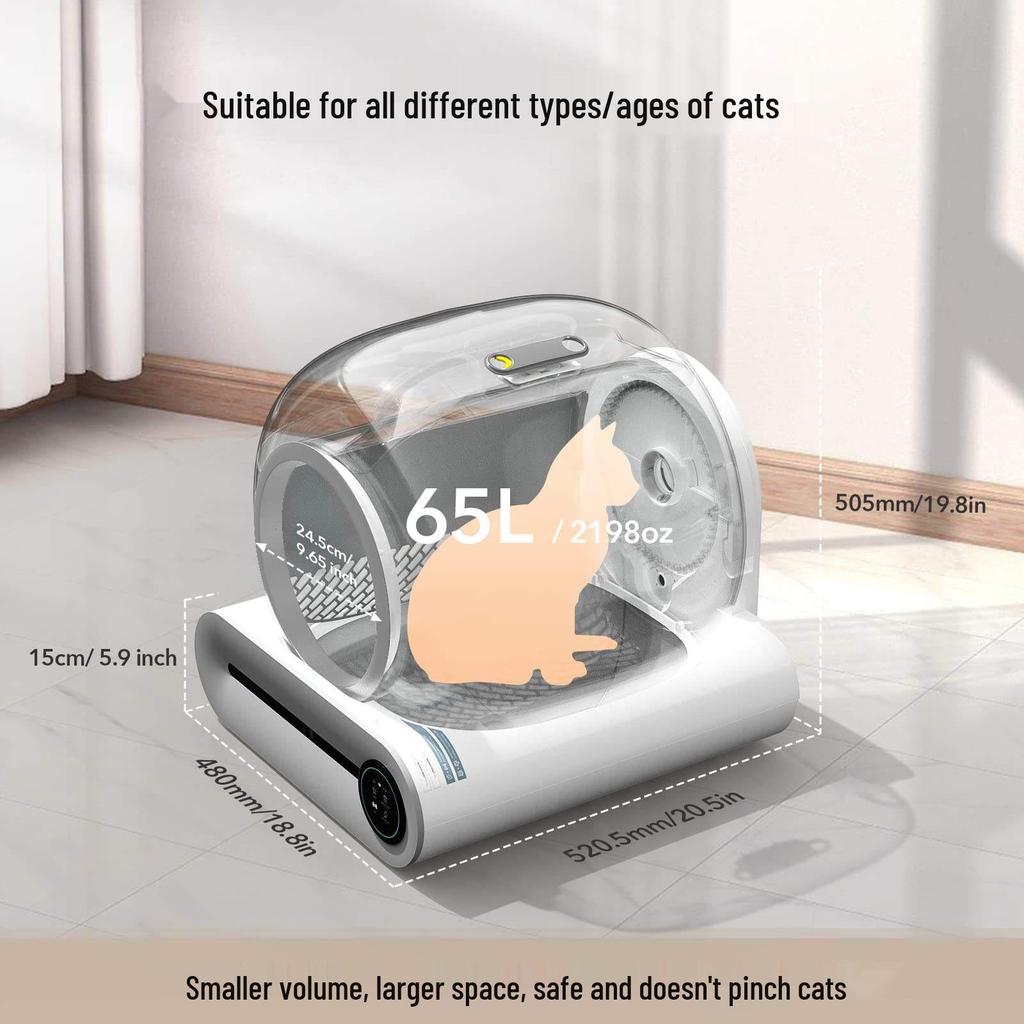 Smart Fully Automatic Self-Cleaning Cat Litter Box with Anti-Splash Design