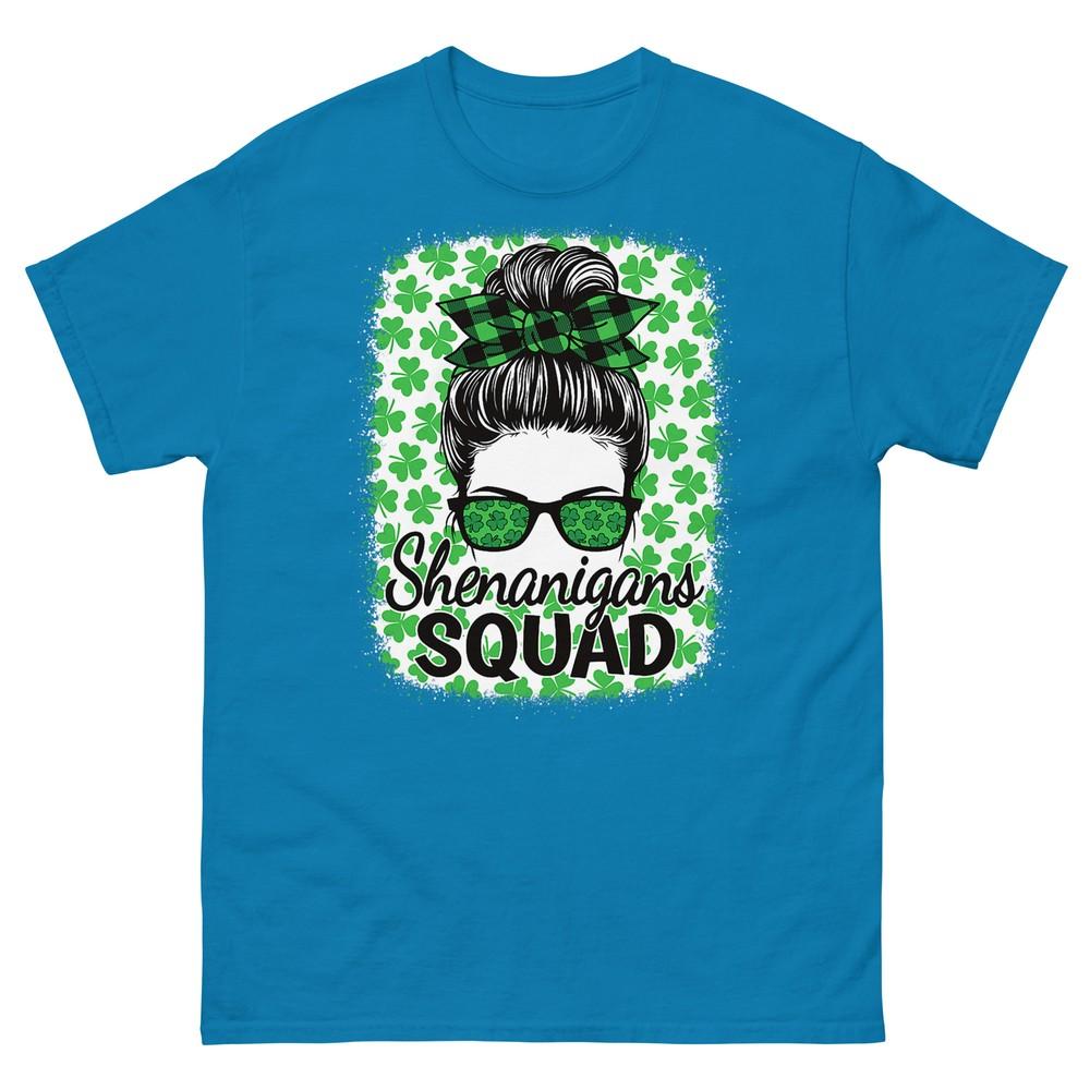 Shenanigans Squad St Patricks Day Unisex Girls Messy Bun TShirt