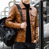 Plysch Läderjacka Herr ModeMärke Höst och Vinter Ny Koreansk Version Trend Casual Läderjacka Herr Varm Jacka Kläder