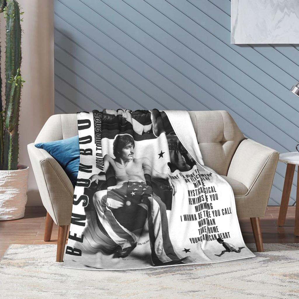 Benson Boone American Heart Tour 2025 Print Blanket For Men Women Warm Cozy Fluffy Throw Blankets for Living Room 50x60 Inches