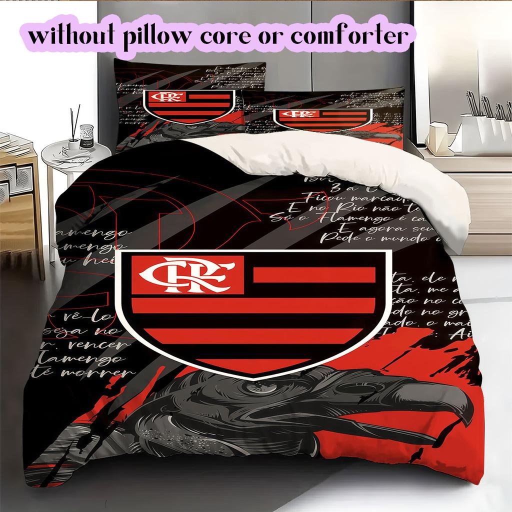 Flamengo Football Soccer Pattern Bedding,Quilt Set Quilt Cover Pillowcase Home Birthday Gift (1*duvet Cover+2*pillowcase,without Core)