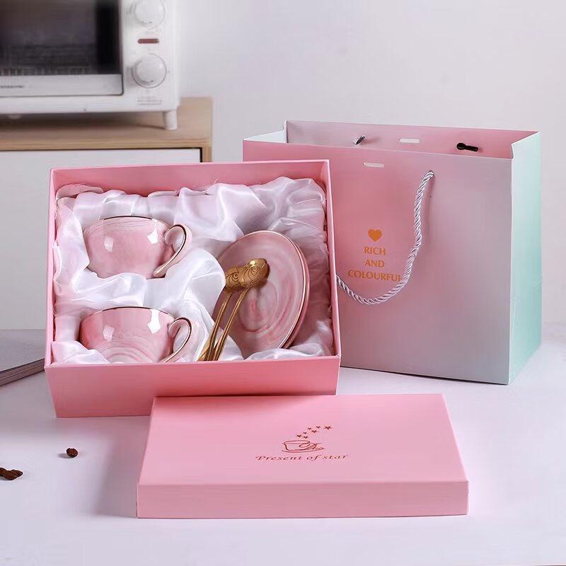 European Ceramic Coffee Cup & Saucer Set