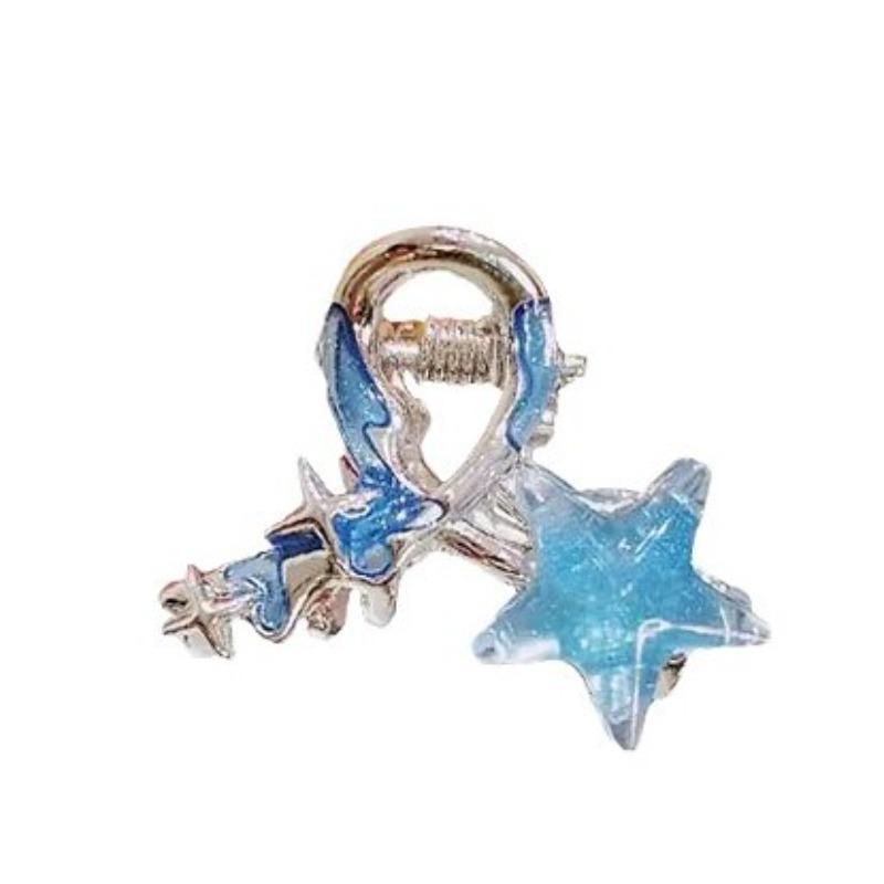 Pink Hairpin, Blue Star, Small Grab Clip, Bangs Clip, Small Hairpin, High-end Sense, Exquisite and Compact, Girl Hair Accessories