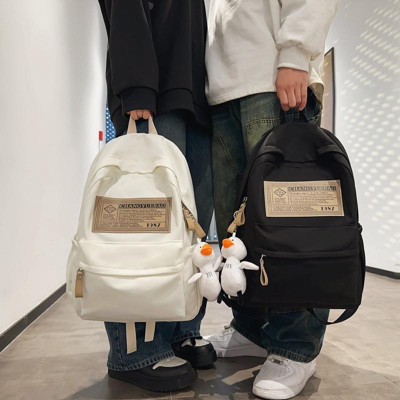 Winter Neuer Einfarbiger Studentenrucksack mit Großer Kapazität Street Fashion Aufgewerteter Outdoor Doppel-Schulter-Rucksack