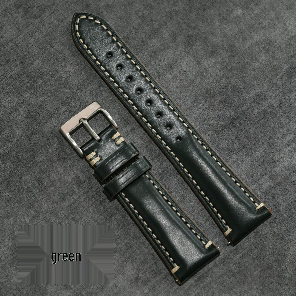 High-Quality Retro Genuine Leather Pin Buckle Watch Strap for Men and Women, Top Layer Cowhide Watch Band