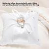 Sparkling Rhinestones Wedding Ring Pillow European Bowknot Ribbon Cushion  Home Wedding Bridal
