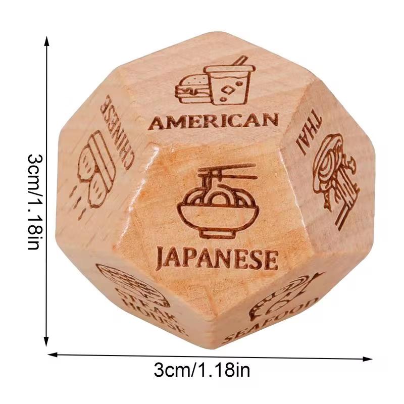 Board Game Wooden Dice Food Dice Food Dice Game Creative Couple Anniversary Prediction Decision Making What To Eat Funny Gifts