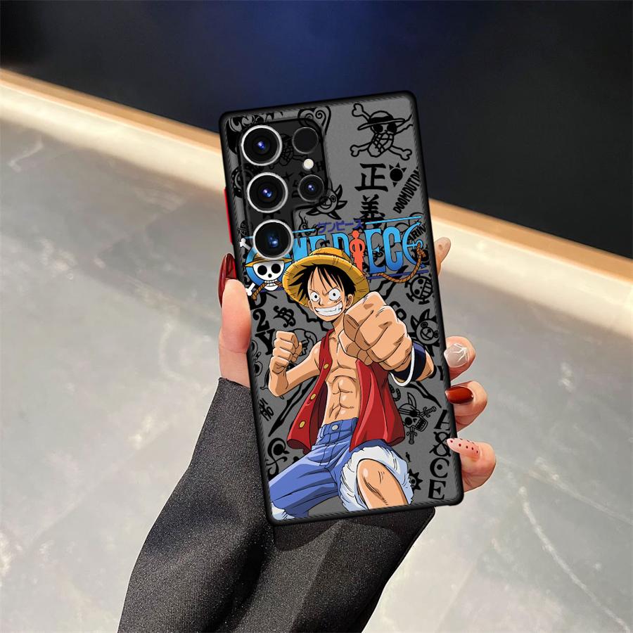 One Piece Luffy Cute Funda Back Phone Cover Case for Samsung Galaxy S24 Plus S23 FE S25 Ultra S21 S20 FE S26 Note 20 Ultra 10+