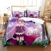 Anime Seraph of the End 3D Pattern Printed Design Bed Cover Kit Cartoon Duvet Covers Pillowcases Full Size Size Bedclothes Decoration Home Use