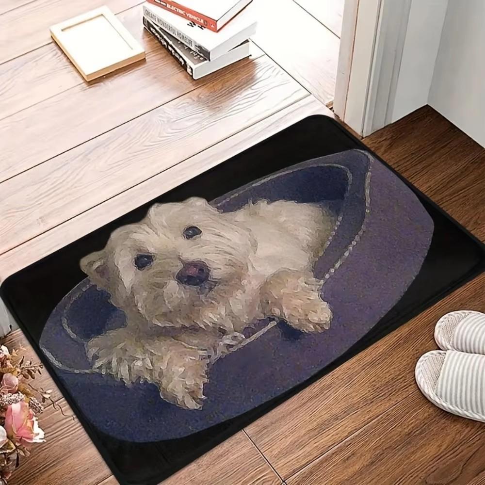 Adorable Bernese Mountain Dog Door Mat Non Slip Doormat Easy Clean Wear Resistant Entryway Rug Cute Pet Home Decor Mat