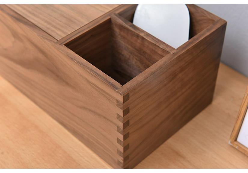 Elegante Taschentuchbox aus schwarzem Walnussholz für Wohnzimmer, Esstisch oder Schlafzimmer