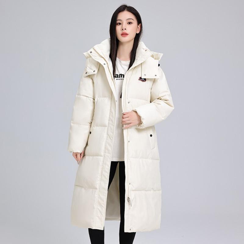 Cotton-padded Jacket Men and Women Winter New Cotton-padded Jacket Extended Loose Couple Thickened Hooded Cotton-padded Jacket.