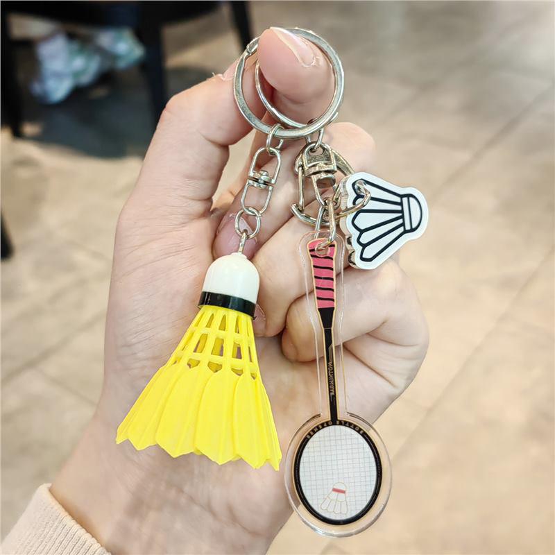 Creative Badminton Racket Keychain: Sporty Pendant & Backpack Ornament - Perfect Small Gift for Boys and Girls
