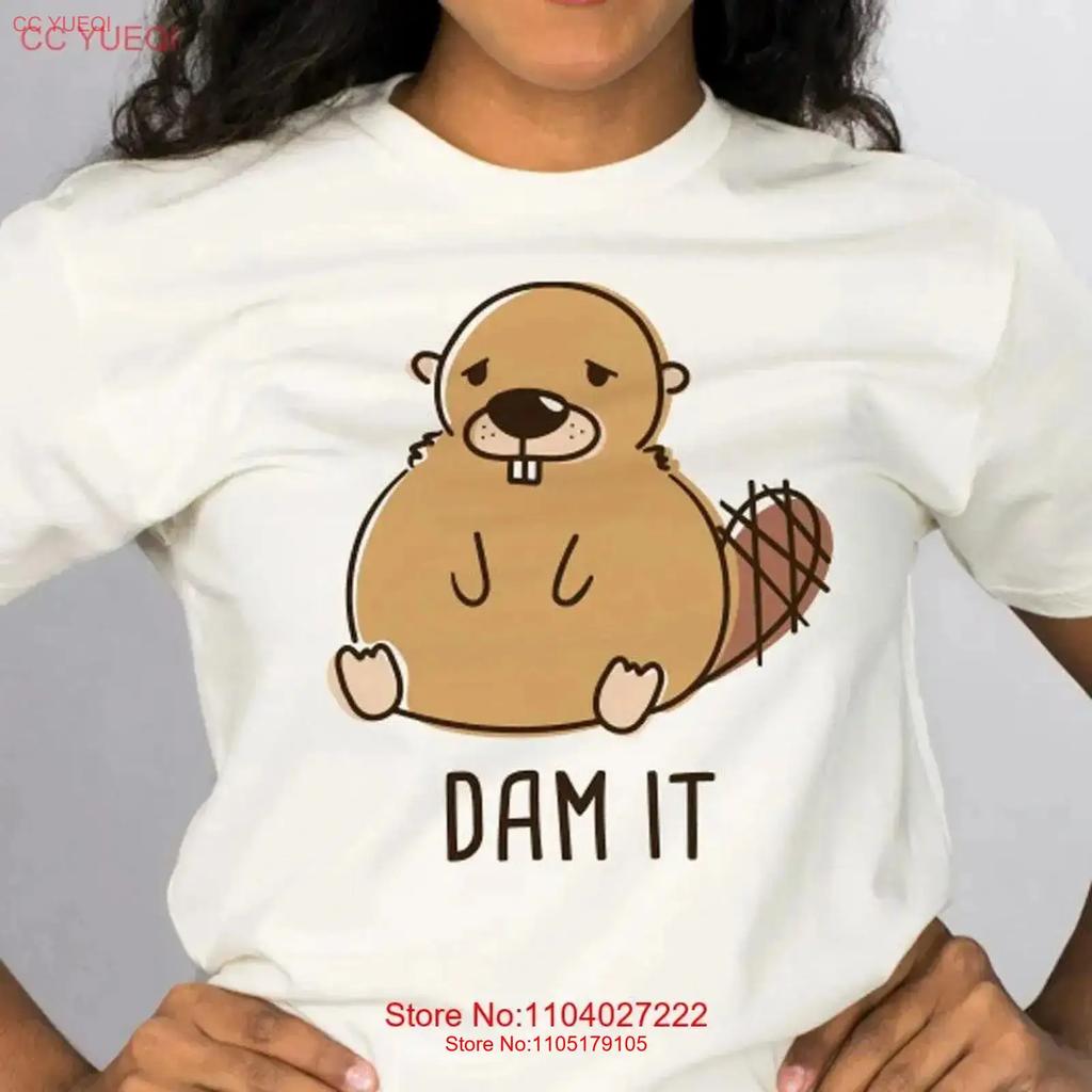 Dam It Beaver T Shirt Funny Trendy Animal Pun Top S For Her Bff Friend College Vintage Soft Versatile Slightly