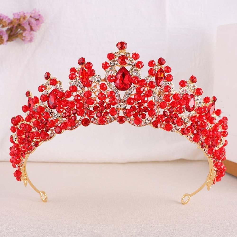 Exquisite Crystal Crown Handmade Baroque Headpiece Beaded Headpiece Bridal Tiara  Prom