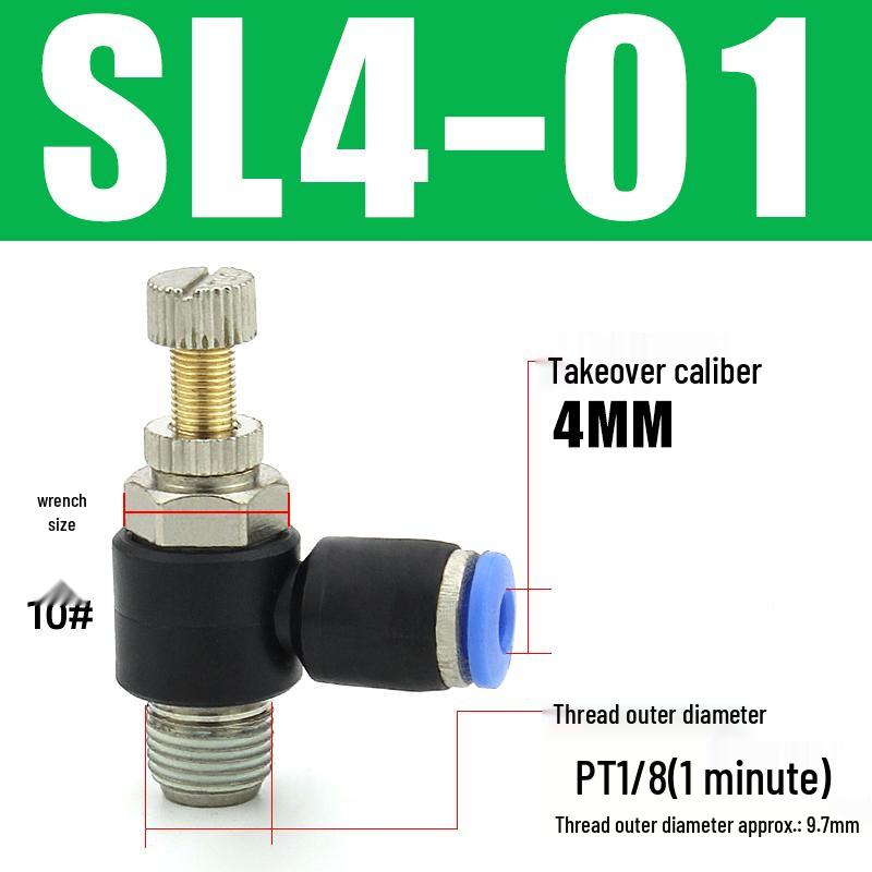 Air Tube Speed Control Connector JSC8-02 Throttle Valve SL6-M5/4/10-01-02