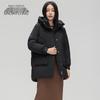 SNOWFLYING Women's Thickened Hooded Down Jacket with Large Pockets