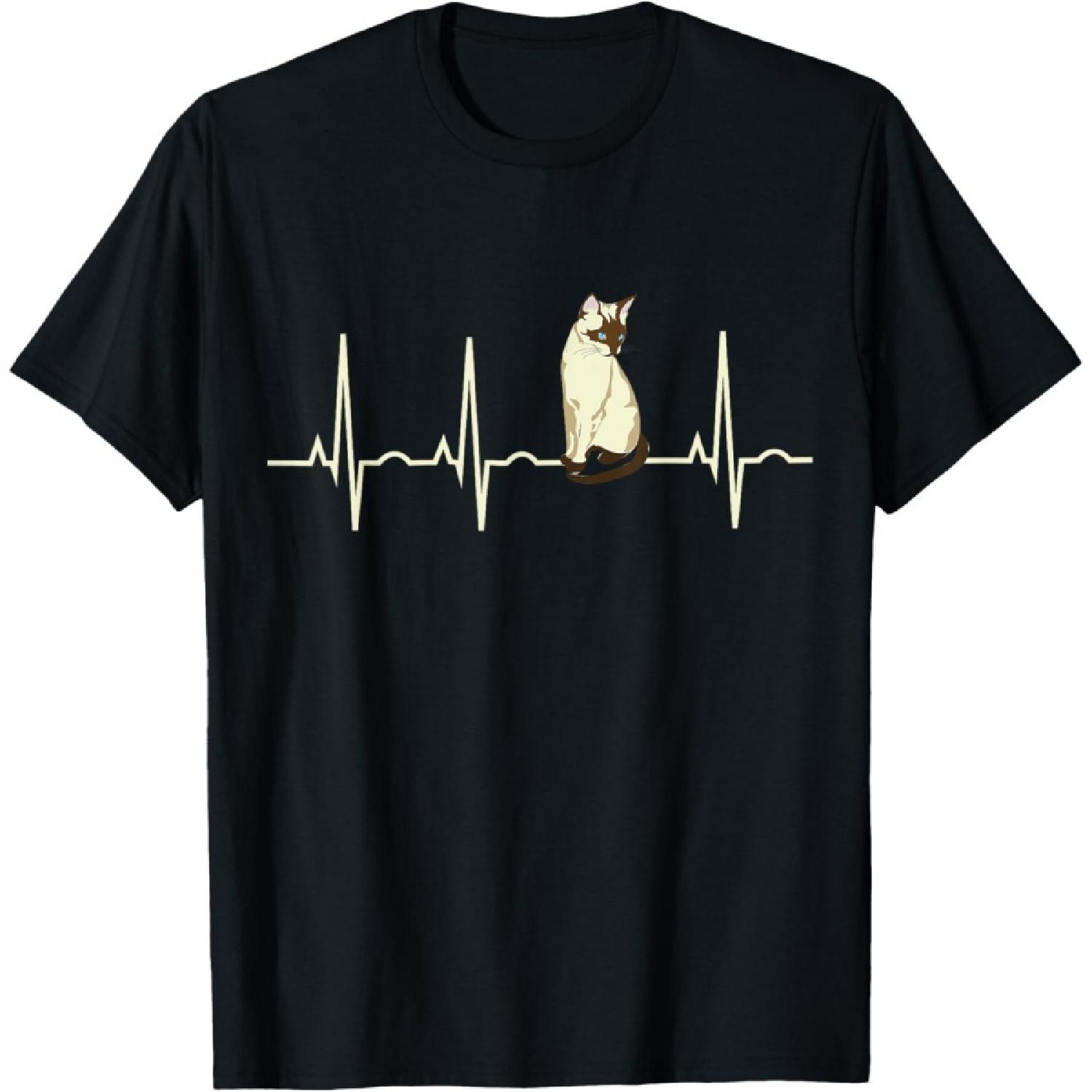 

Siamese Cat Shirt - Siamese Cat Heartbeat Gift T-Shirt T-Shirt for Men Women Girls Kids XXXXXL чорний